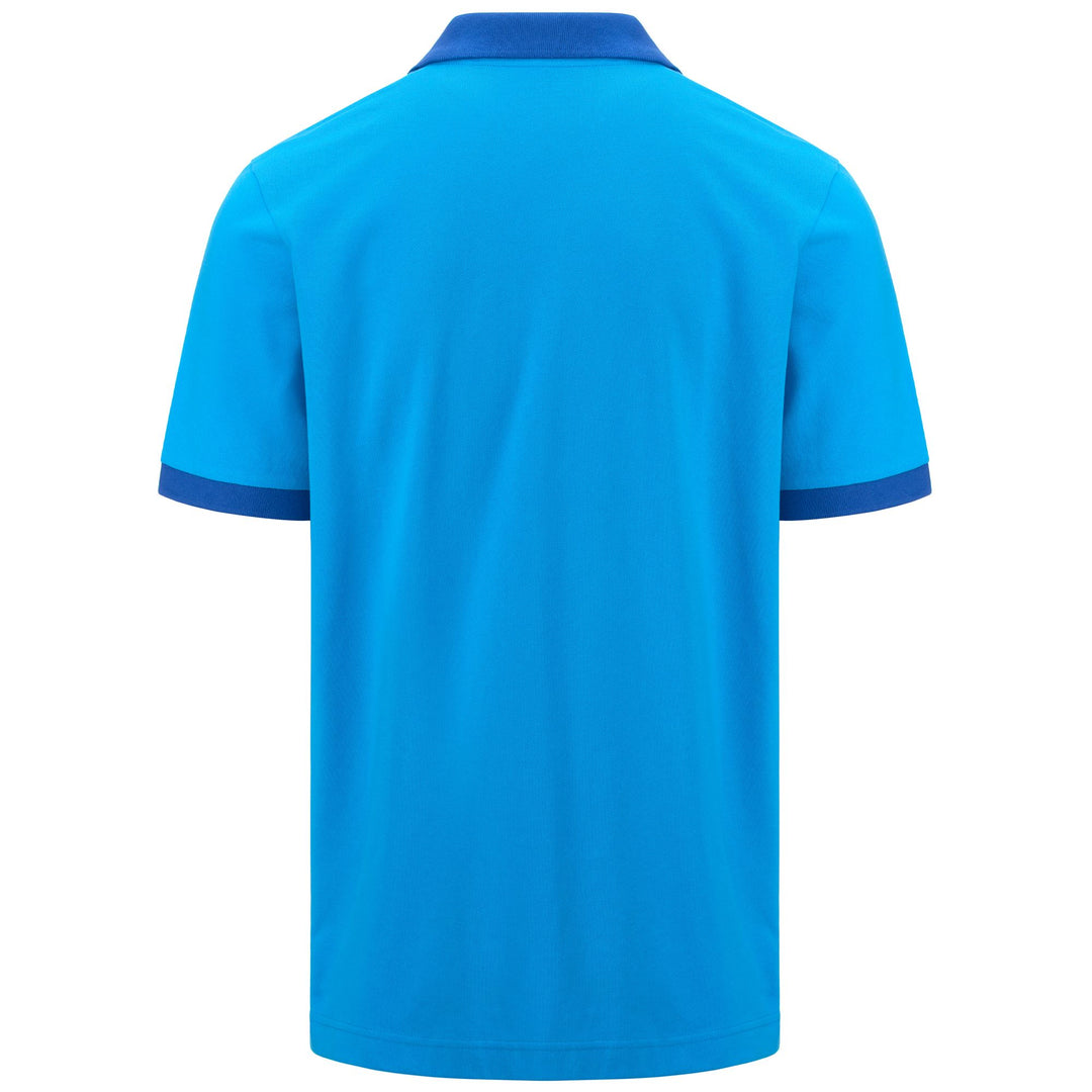 Polo Shirts Man LOGO SHARAS MSS Polo BLUE MALIBU - BLUE SURF Dressed Side (jpg Rgb)		