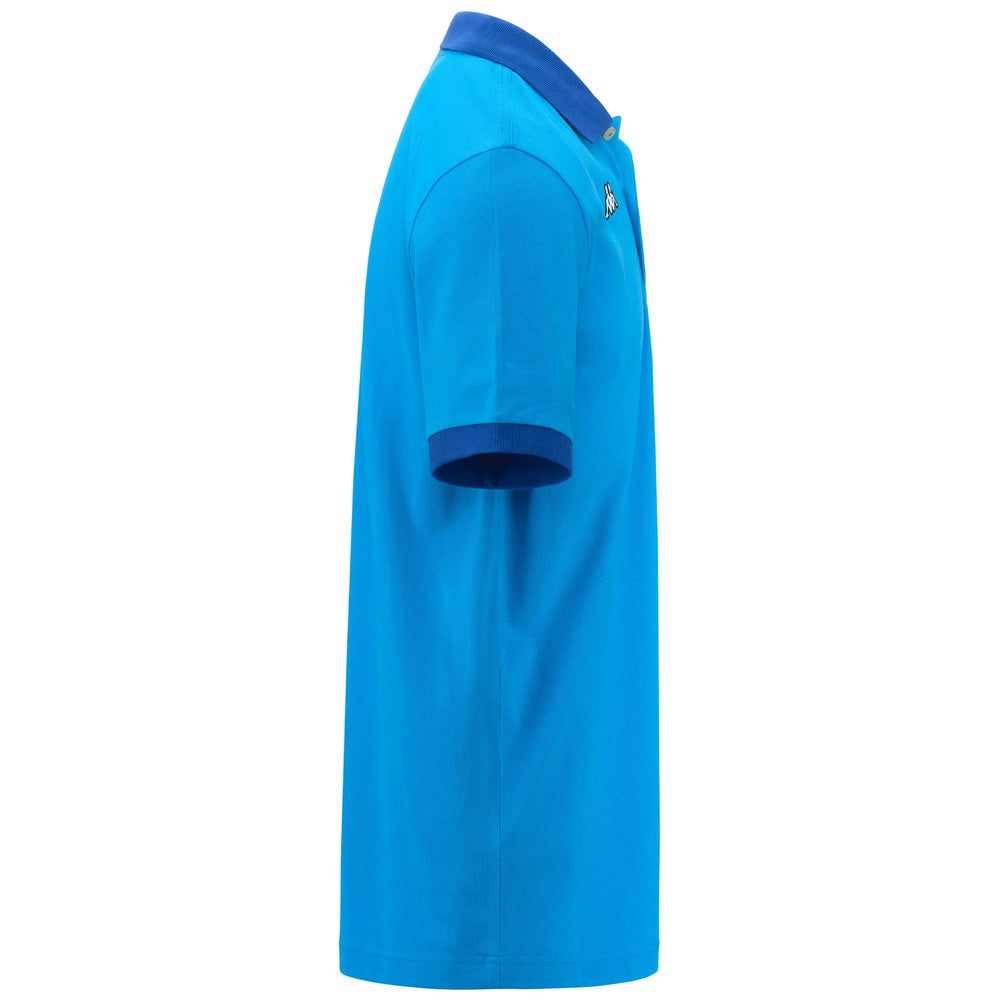 Polo Shirts Man LOGO SHARAS MSS Polo BLUE MALIBU - BLUE SURF Dressed Front (jpg Rgb)	