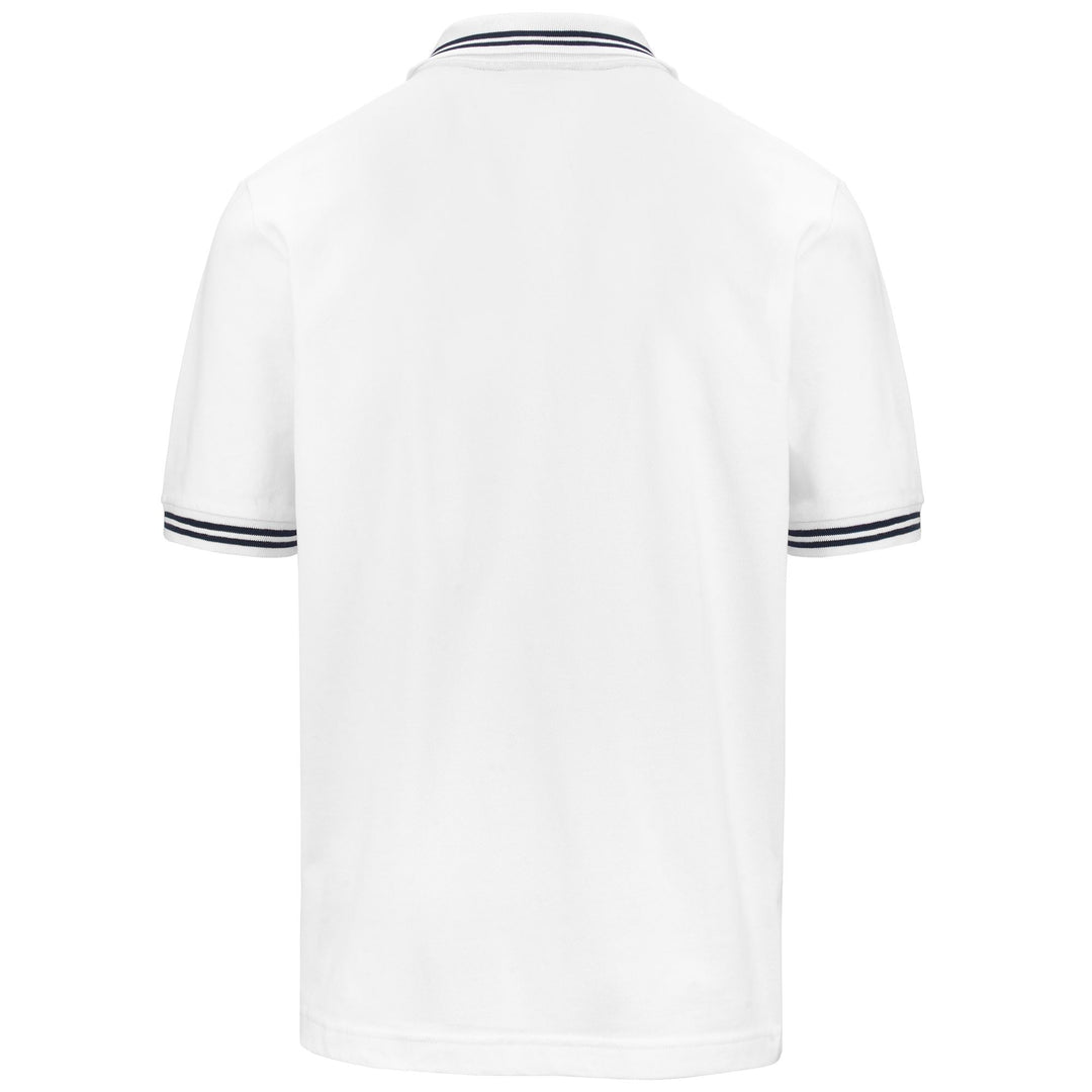 Polo Shirts Man LOGO MALTAX 5 MSS Polo WHITE-NAVY Dressed Side (jpg Rgb)		