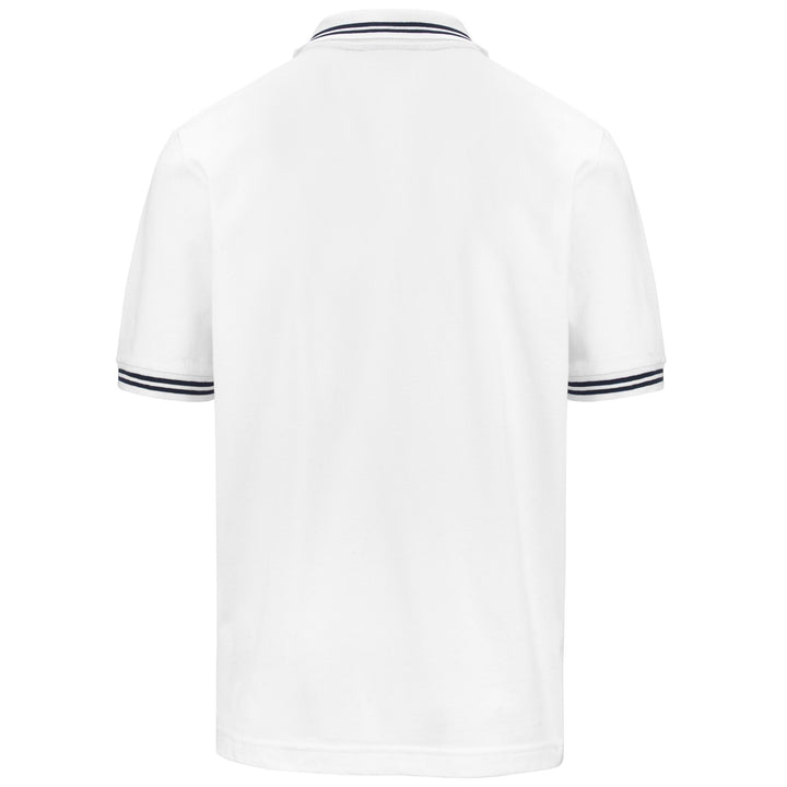 Polo Shirts Man LOGO MALTAX 5 MSS Polo WHITE-NAVY Dressed Side (jpg Rgb)		