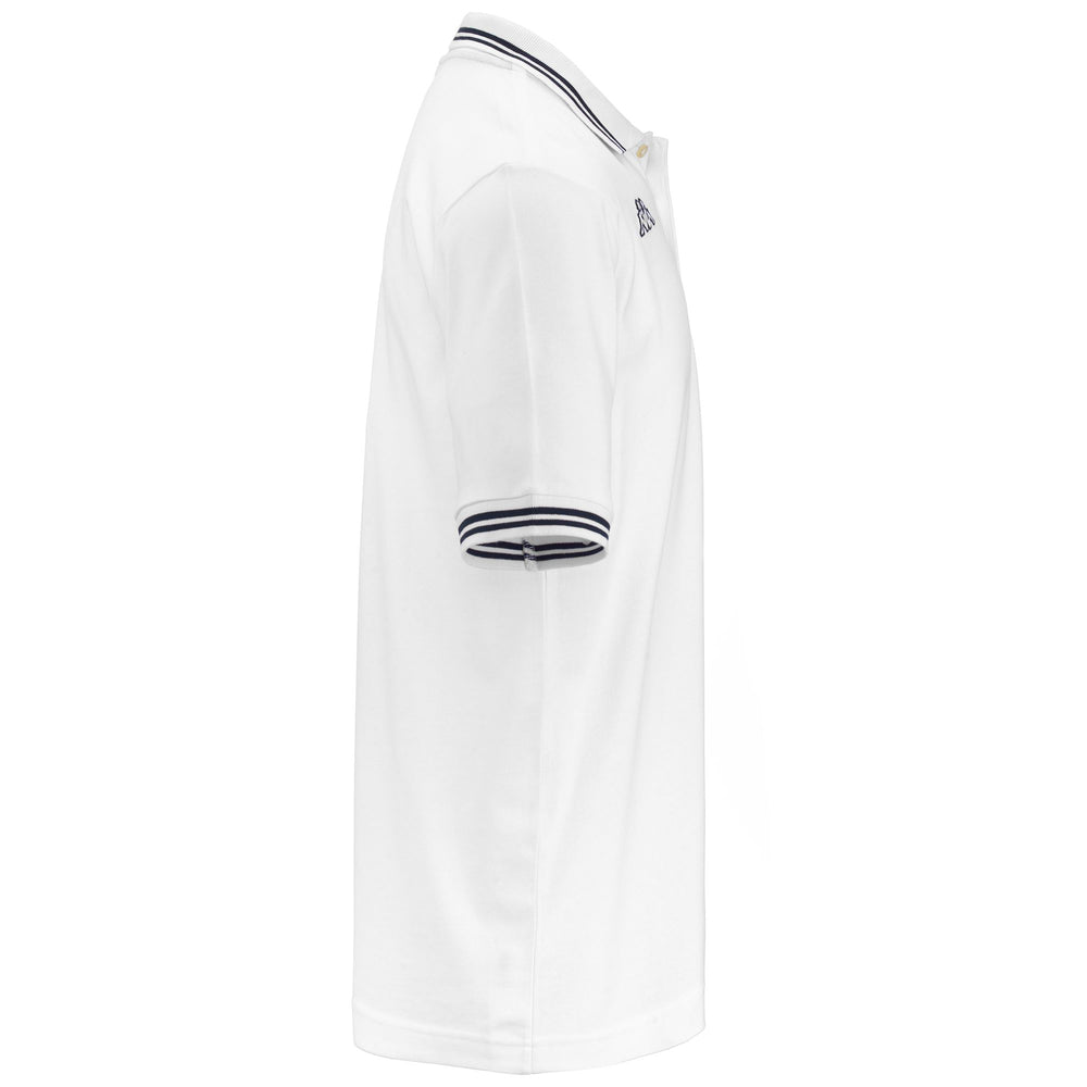 Polo Shirts Man LOGO MALTAX 5 MSS Polo WHITE-NAVY Dressed Front (jpg Rgb)	