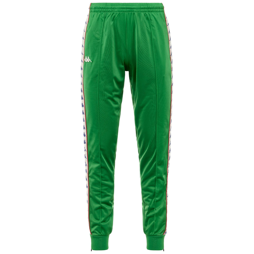 Pants Man 222 BANDA   RASTORIA SLIM Sport Trousers GREEN FERN-WHITE ANTIQUE-RED Photo (jpg Rgb)			