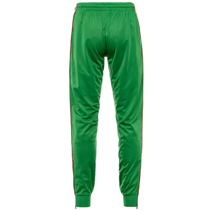 Pants Man 222 BANDA   RASTORIA SLIM Sport Trousers GREEN FERN-WHITE ANTIQUE-RED Dressed Side (jpg Rgb)		