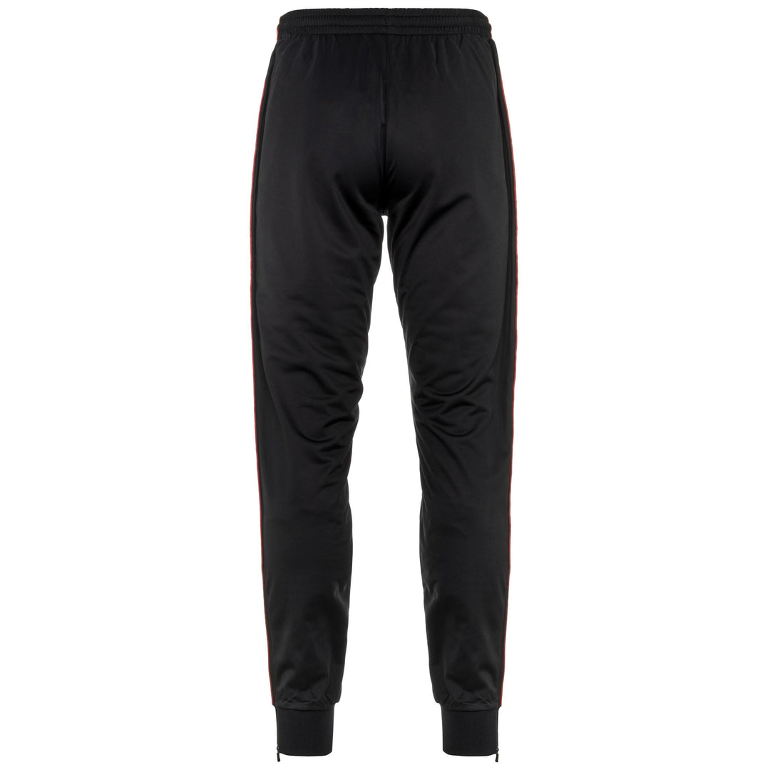 Pants Man 222 BANDA   RASTORIA SLIM Sport Trousers BLACK-WHITE ANTIQUE-RED Dressed Side (jpg Rgb)		