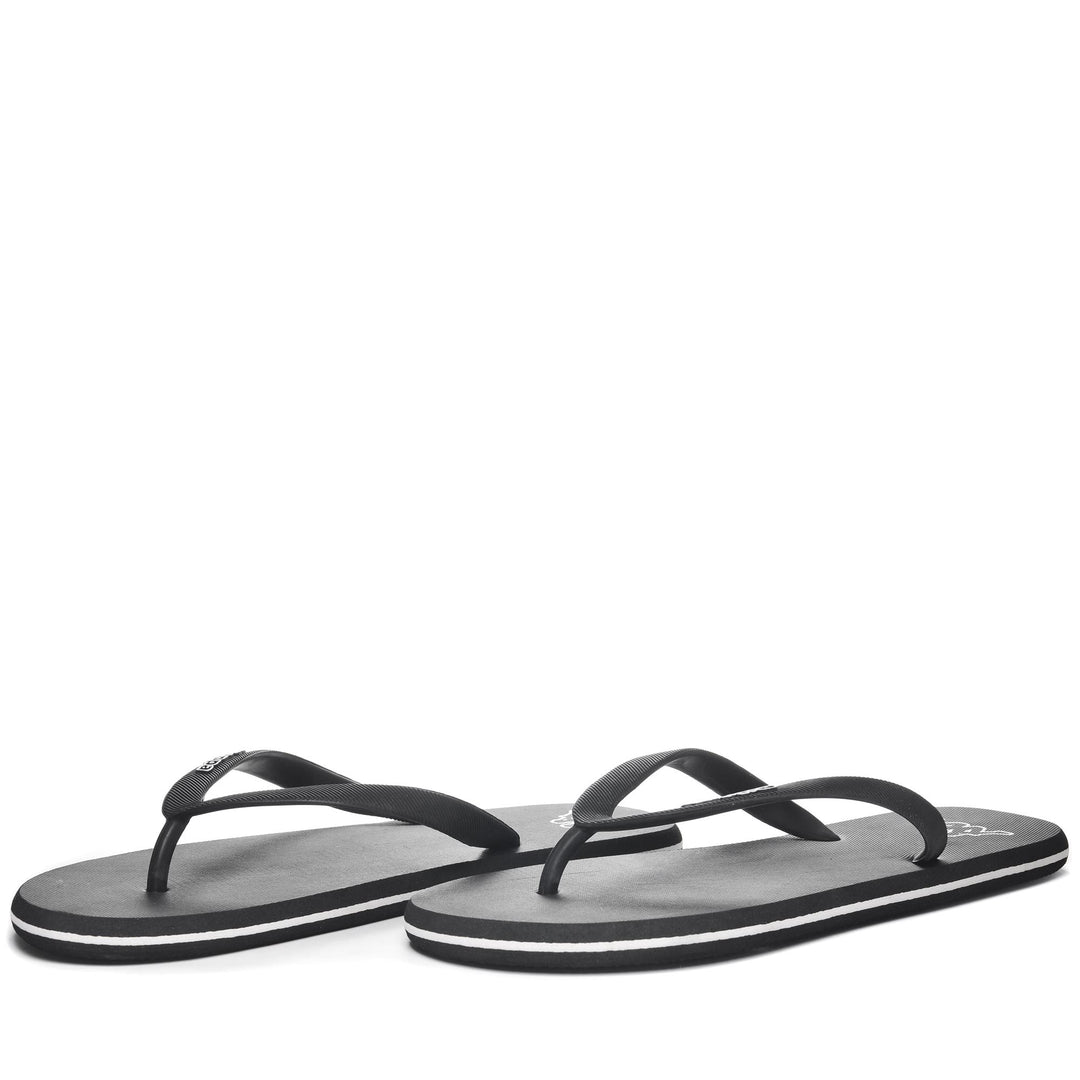 Flip-Flops Unisex LOGO MOKER Thongs BLACK-WHITE Detail (jpg Rgb)			