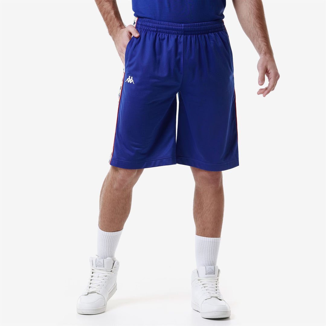 Shorts Man 222 BANDA   TREADWELLZ Sport  Shorts BLUE ROYAL-WHITE ANTIQUE-RED Detail (jpg Rgb)			