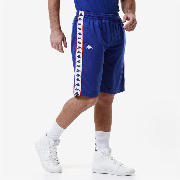 Shorts Man 222 BANDA   TREADWELLZ Sport  Shorts BLUE ROYAL-WHITE ANTIQUE-RED Dressed Front Double		