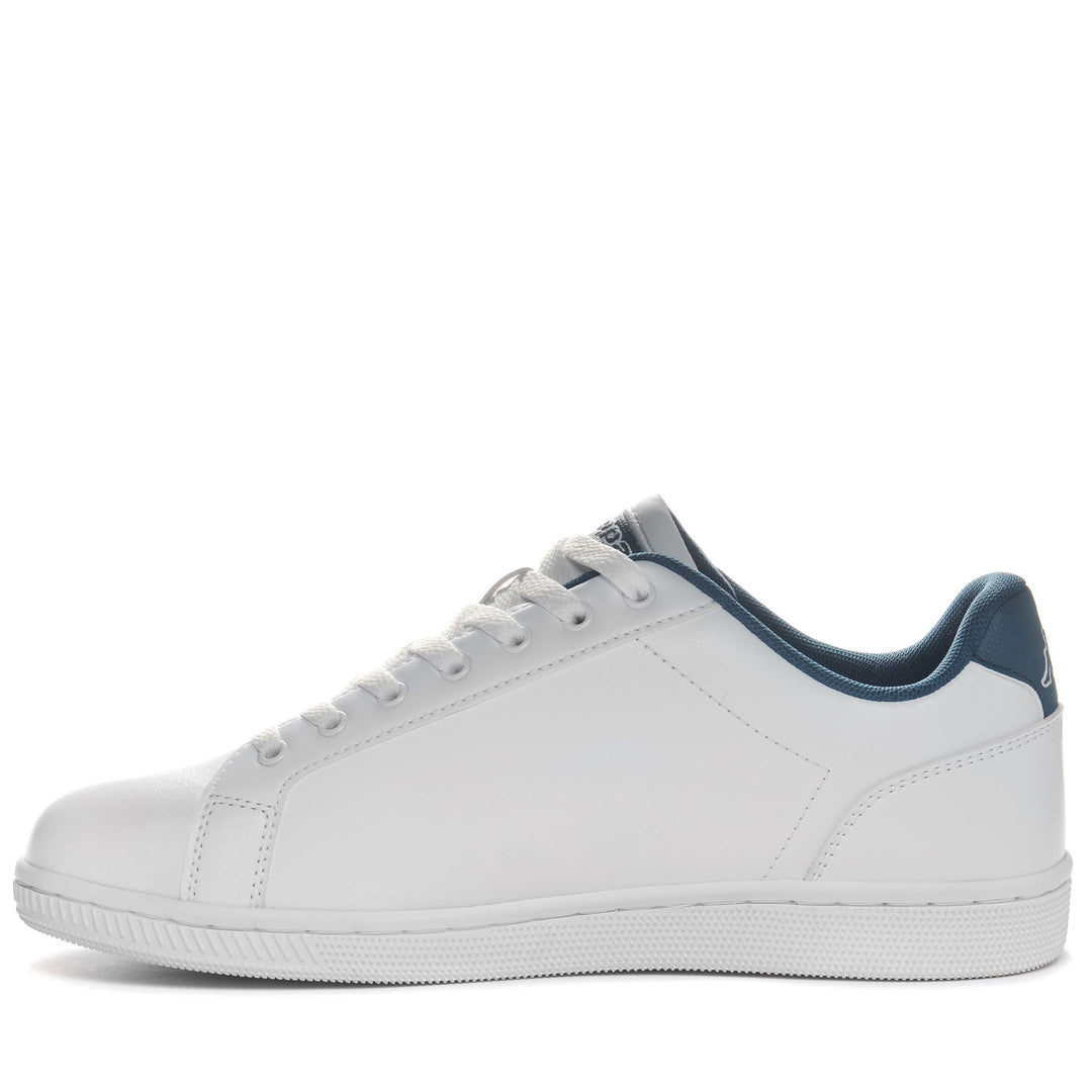 Sneakers Unisex LOGO  GALTER 5 Low Cut WHITE-BLUE DK Dressed Side (jpg Rgb)		