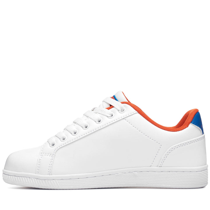 Sneakers Unisex LOGO  GALTER 5 Low Cut WHITE-ORANGE DK Dressed Side (jpg Rgb)		