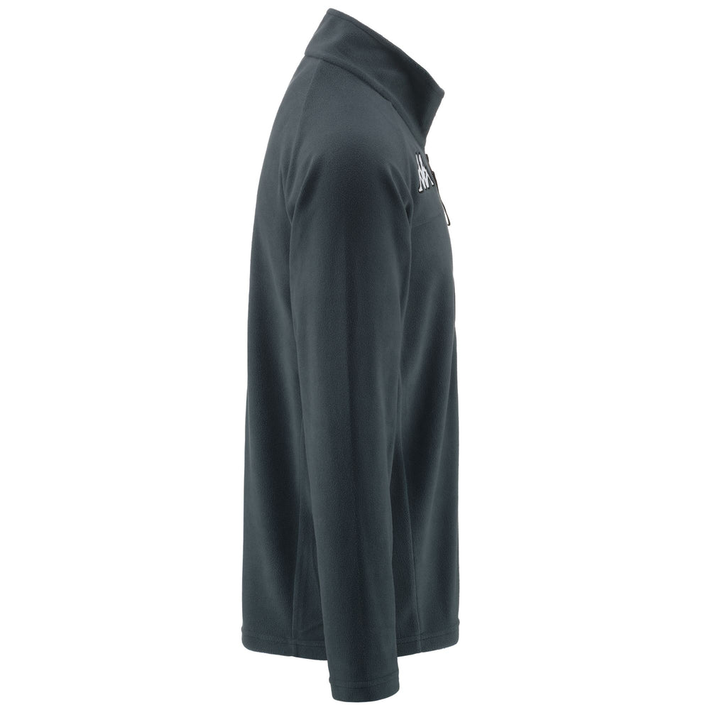 Fleece Unisex 6CENTO 687FZ Jacket GREY ASPHALT-BLACK Dressed Front (jpg Rgb)	
