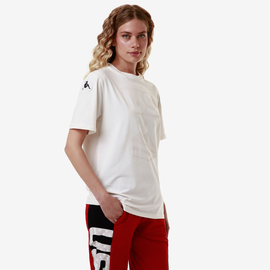 T-ShirtsTop Unisex AYBA2 SKUD US T-Shirt WHITE COCONUT Dressed Front Double		