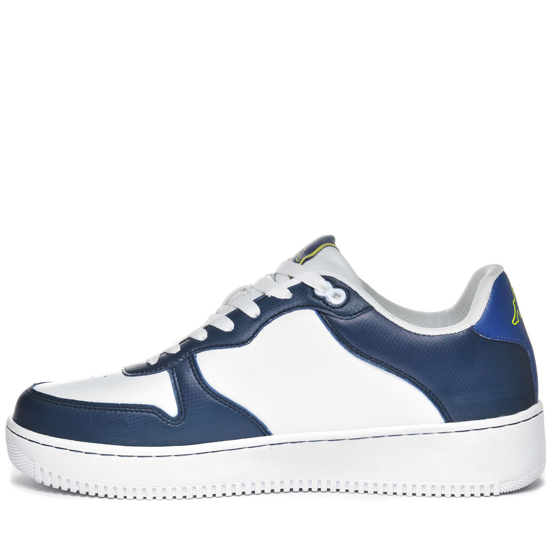 Sneakers Unisex LOGO  MASERTA Low Cut WHITE-BLUE DK Dressed Side (jpg Rgb)		