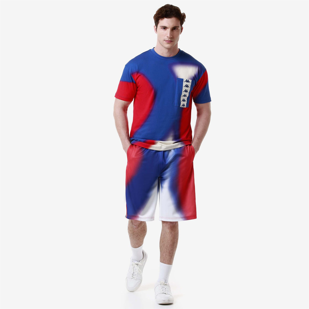 Shorts Man 222 BANDA SAIO 2 GRAPHIK Sport  Shorts GRAPHIK BLUE ROYAL-RED-WHITE ANTIQUE Dressed Back (jpg Rgb)		