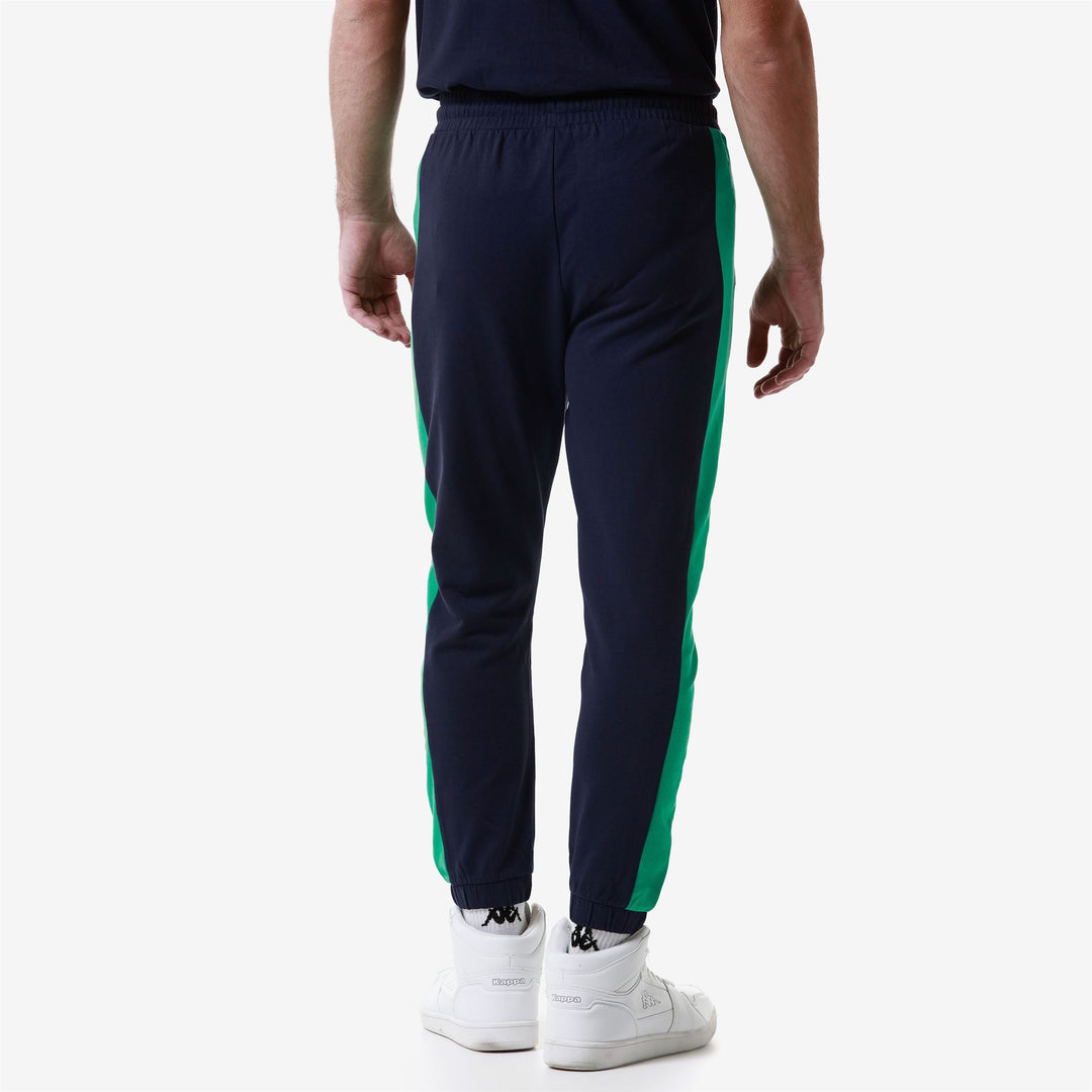 Pants Man LOGO FOLIO Sport Trousers BLUE MEDIEVAL - GREEN BLARNEY Detail Double				