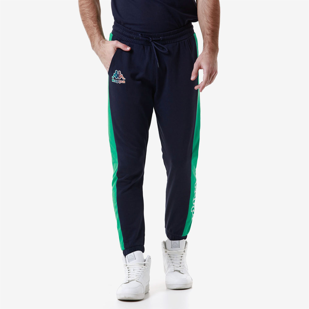 Pants Man LOGO FOLIO Sport Trousers BLUE MEDIEVAL - GREEN BLARNEY Detail (jpg Rgb)			