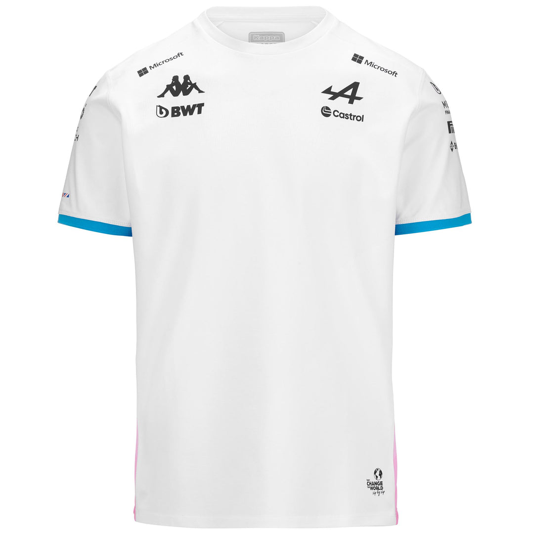 T-ShirtsTop Man ADIRY ALPINE F1 T-Shirt WHITE - BLUE DRESDEN - PINK BEGONIA Photo (jpg Rgb)			