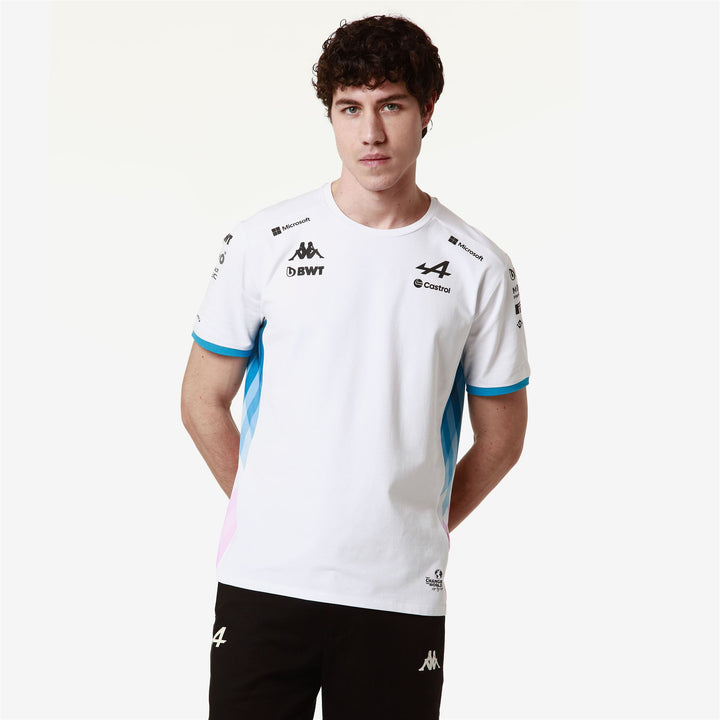 T-ShirtsTop Man ADIRY ALPINE F1 T-Shirt WHITE - BLUE DRESDEN - PINK BEGONIA Detail (jpg Rgb)			