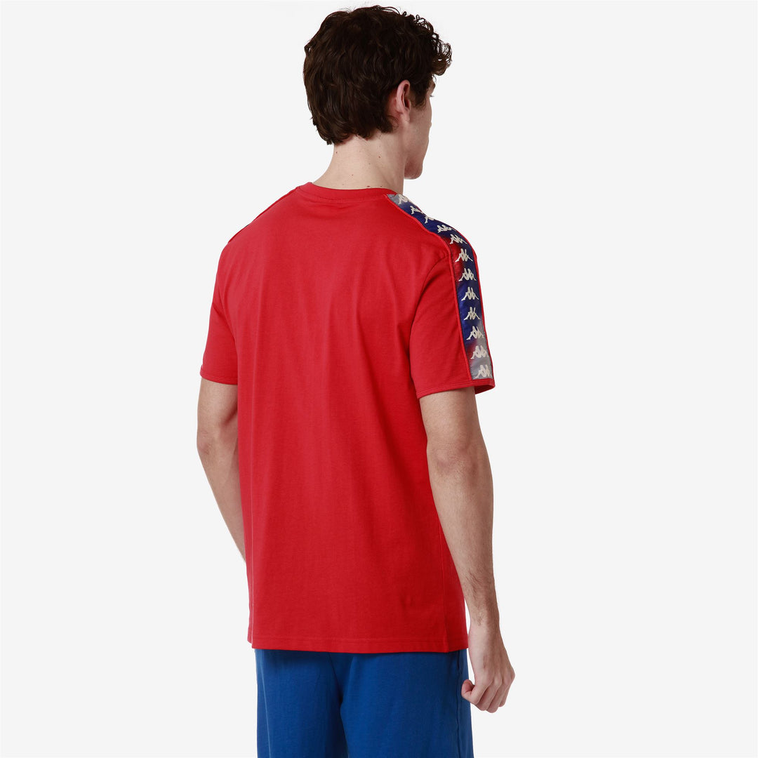 T-ShirtsTop Man 222 BANDA LILOGT T-Shirt GRAPHIK TAPE RED-BLUE ROYAL-GREY Detail Double				