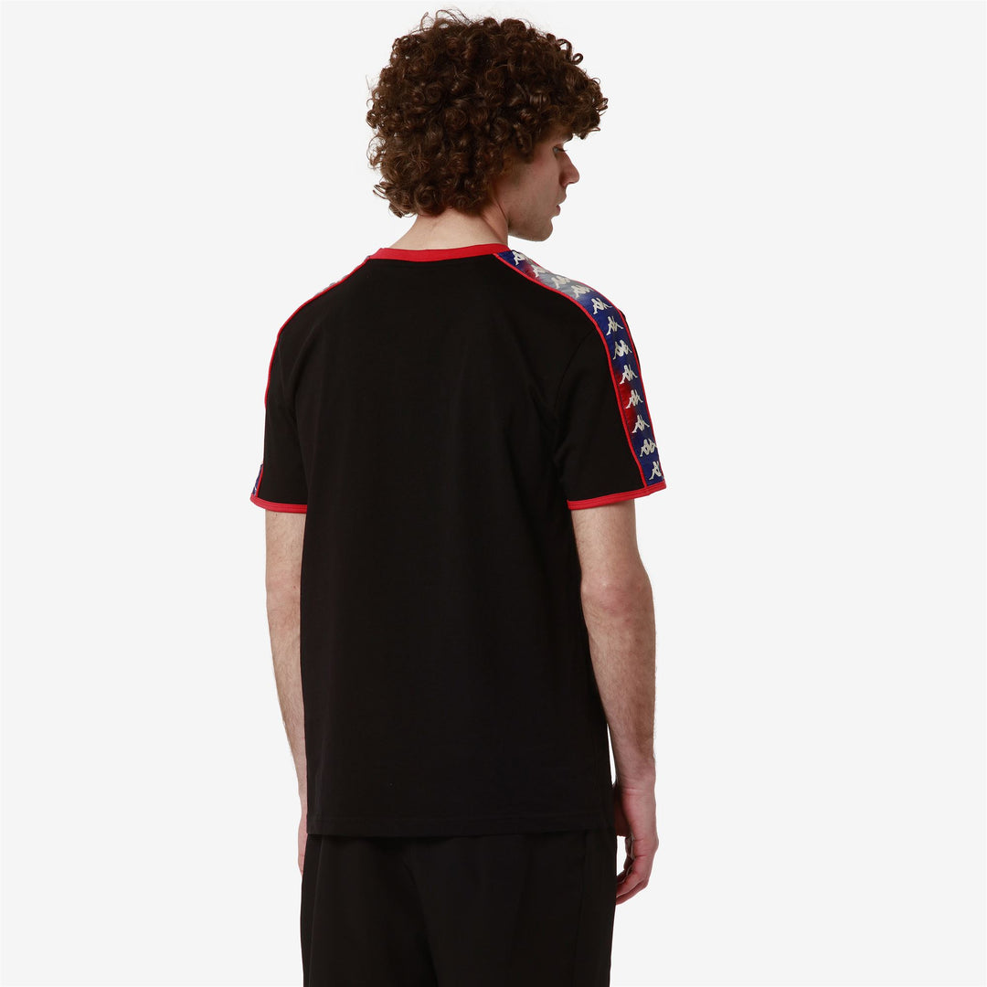 T-ShirtsTop Man 222 BANDA LILOGT T-Shirt GRAPHIK TAPE BLACK-BLUE ROYAL-RED Detail Double				