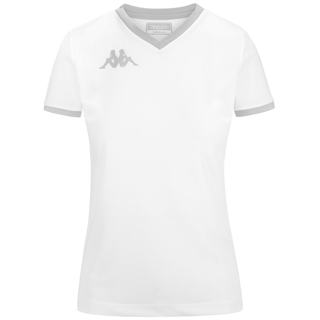 Active Jerseys Woman KAPPA4VOLLEY GAVELIA Shirt WHITE-GREY ASH Photo (jpg Rgb)			