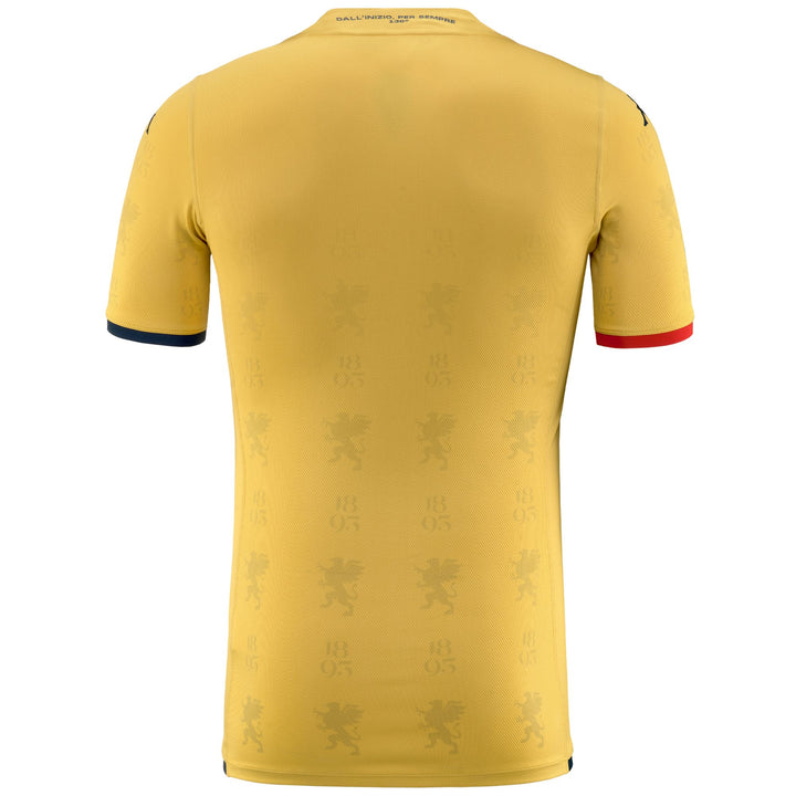 Active Jerseys Man KOMBAT PRO 2024 GENOA Shirt GOLD - BLUE - RED - KAPPA CUP Dressed Side (jpg Rgb)		