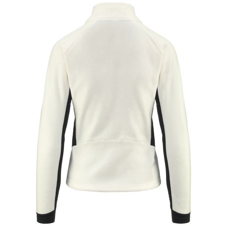 Fleece Woman 6CENTO 688N Jacket WHITE MILK - BLACK Dressed Side (jpg Rgb)		