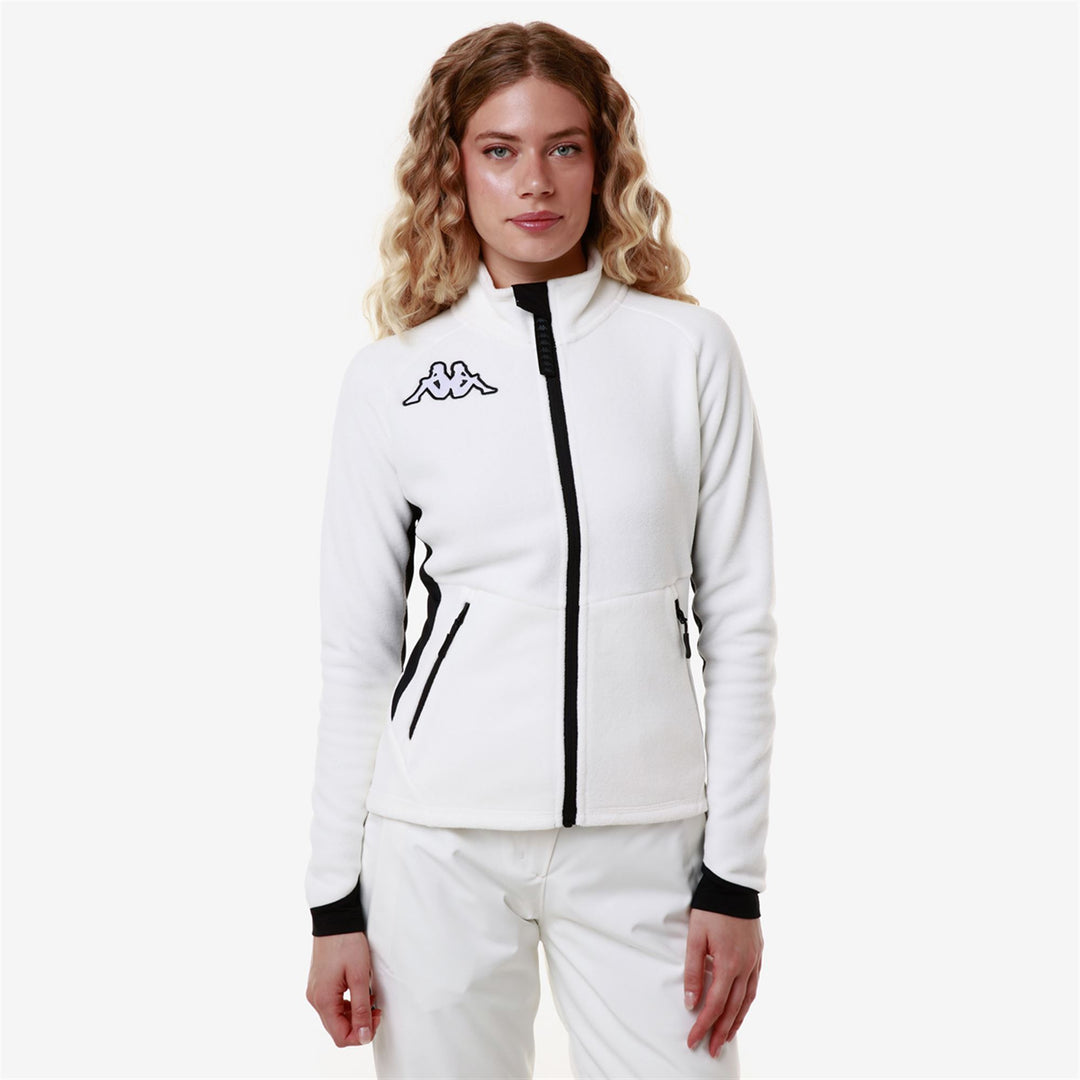 Fleece Woman 6CENTO 688N Jacket WHITE MILK - BLACK Detail (jpg Rgb)			