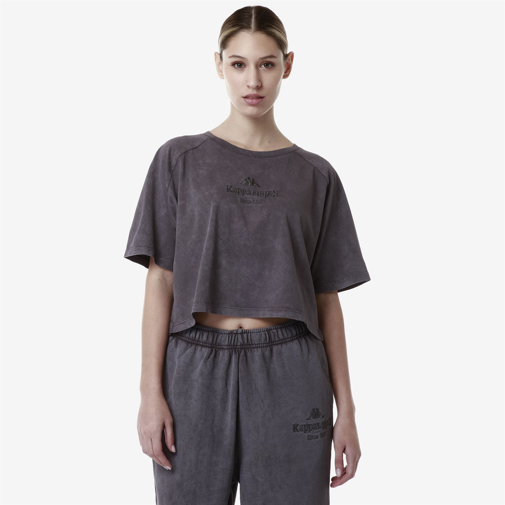 T-ShirtsTop Woman AUTHENTIC PREMIUM LUMY T-Shirt GREY ANTHRACITE-GREY MAGNET Detail (jpg Rgb)			