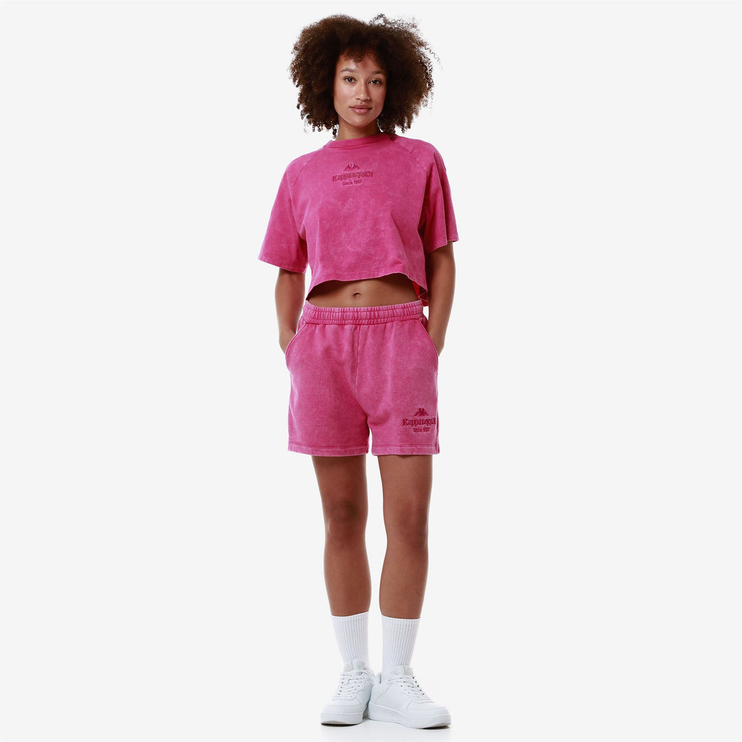 Shorts Woman AUTHENTIC PREMIUM LASS Sport  Shorts FUCHSIA-FUCHSIA PURPLE Dressed Back (jpg Rgb)		