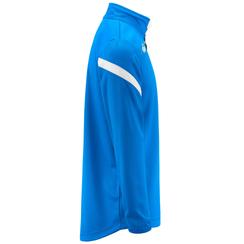 Fleece Man KAPPA4FOOTBALL DOLVOLE Jumper BLUE SAPPHIRE-WHITE Dressed Front (jpg Rgb)	