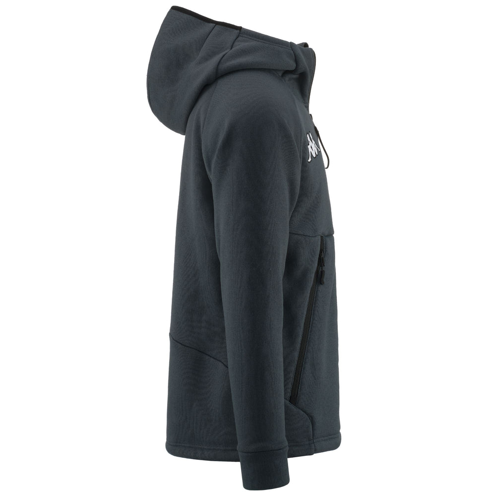 Fleece Man 6CENTO 635W Jacket GREY ASPHALT - BLACK Dressed Front (jpg Rgb)	