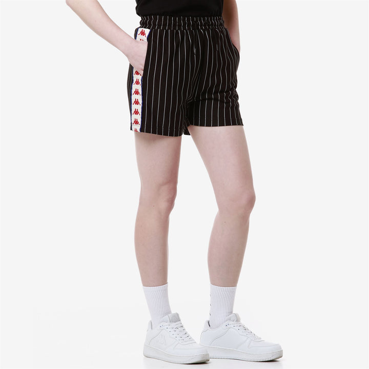 Shorts Woman 222 BANDA LORA Sport  Shorts BLACK-WHITE ANTIQUE-BLUE ROYAL Dressed Front Double		