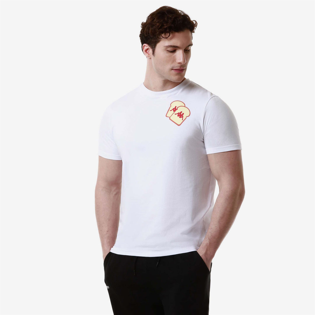 T-ShirtsTop Man AUTHENTIC GRAPHIK LENNOX T-Shirt WHITE Dressed Front Double		