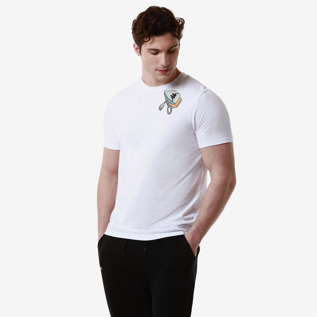T-ShirtsTop Man AUTHENTIC GRAPHIK LLOYD T-Shirt WHITE Dressed Front Double		