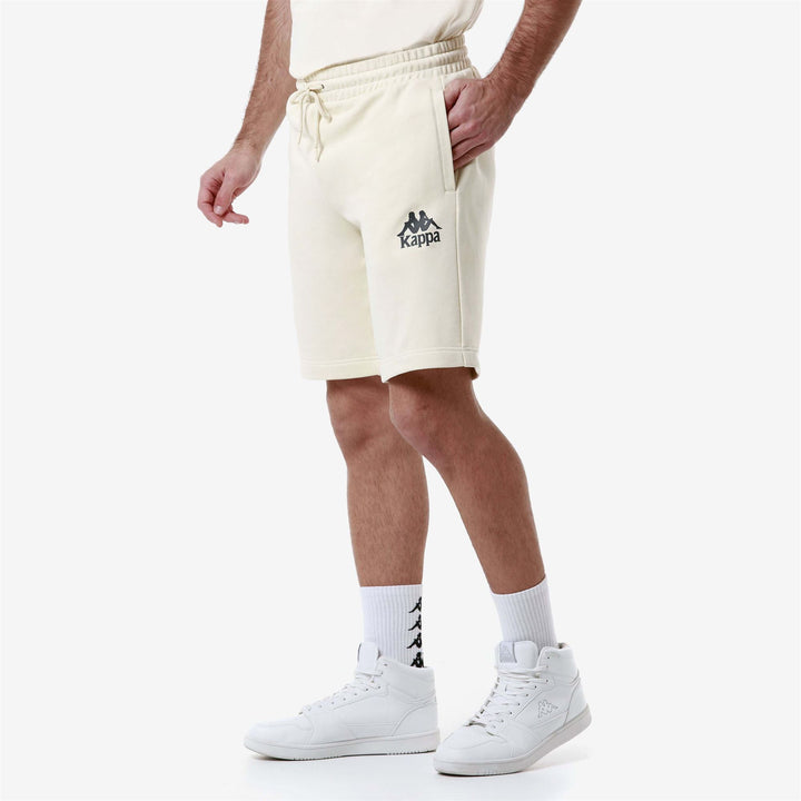 Shorts Man AUTHENTIC UPPSALA 2 Sport  Shorts WHITE ANTIQUE - GREY ANTHRACITE Dressed Front Double		