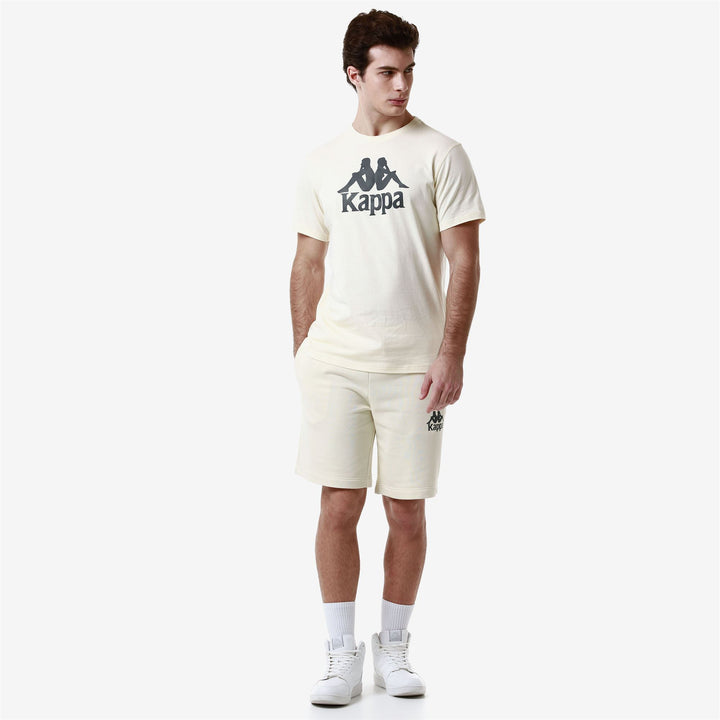 Shorts Man AUTHENTIC UPPSALA 2 Sport  Shorts WHITE ANTIQUE - GREY ANTHRACITE Dressed Back (jpg Rgb)		