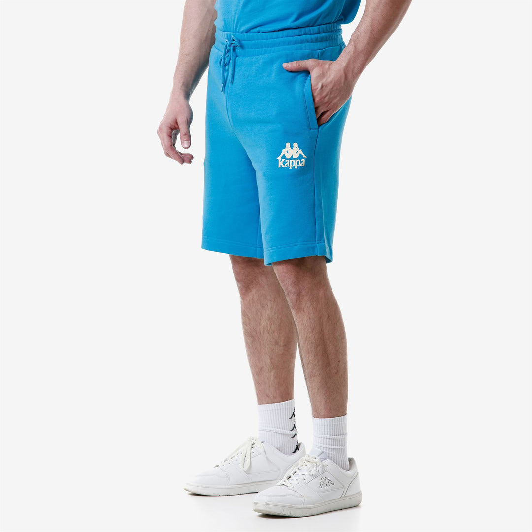 Shorts Man AUTHENTIC UPPSALA 2 Sport  Shorts BLUE MALIBU - WHITE ANTIQUE Dressed Front Double		