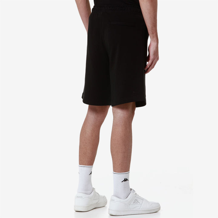 Shorts Man AUTHENTIC UPPSALA 2 Sport  Shorts BLACK - WHITE Detail Double				