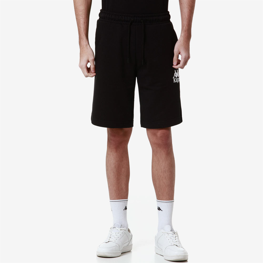 Shorts Man AUTHENTIC UPPSALA 2 Sport  Shorts BLACK - WHITE Detail (jpg Rgb)			