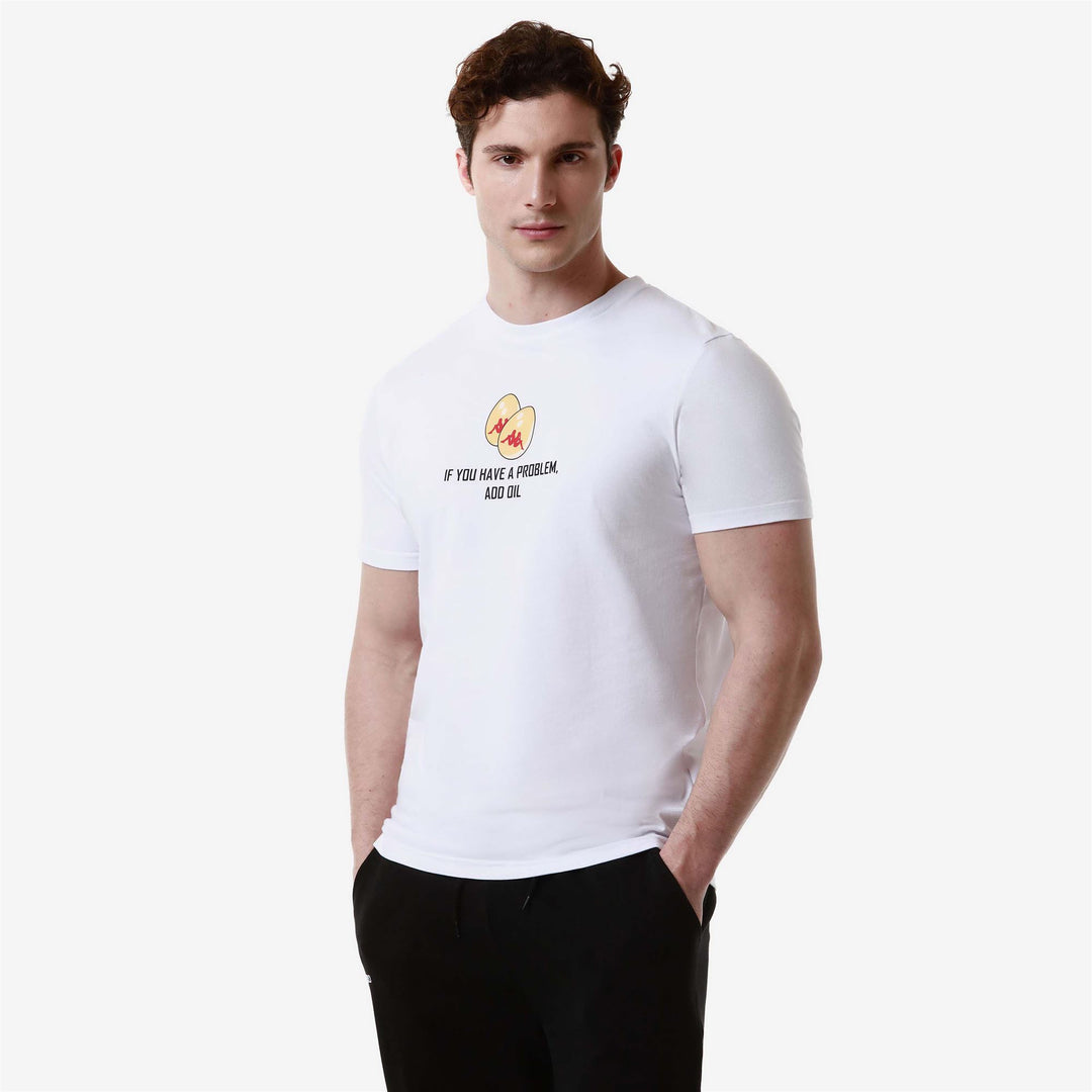 T-ShirtsTop Man AUTHENTIC GRAPHIK LANEZ T-Shirt WHITE Dressed Front Double		
