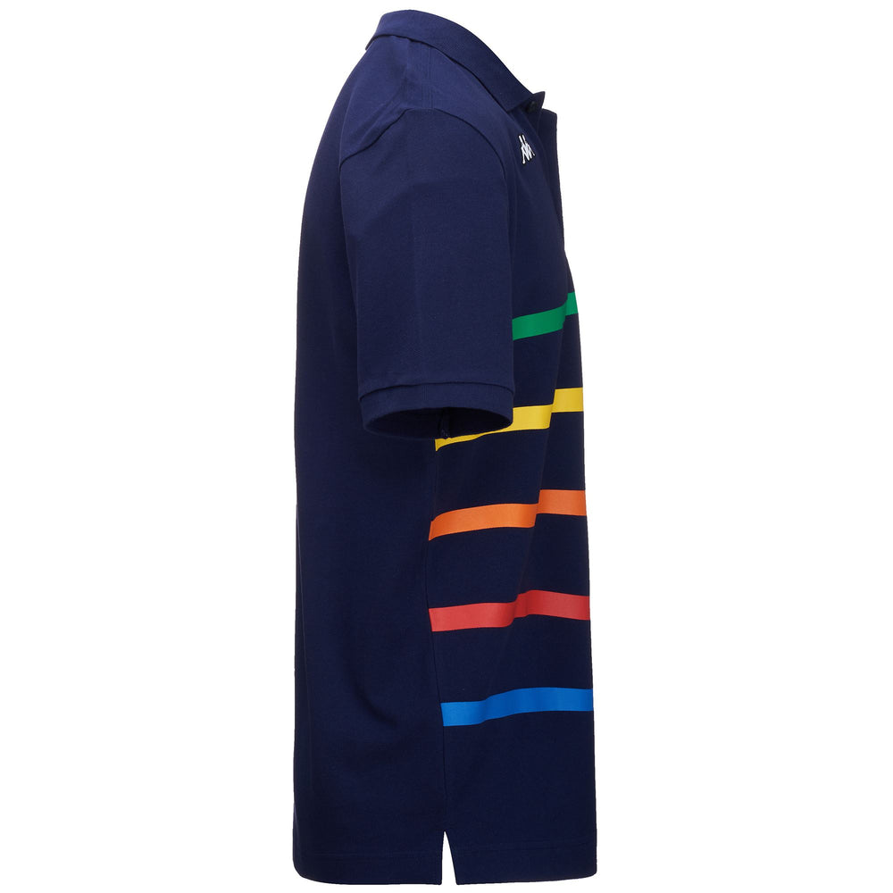 Polo Shirts Man LOGO  FEYSTRIPE Polo BLUE MARINE - GREEN - YELLOW - ORANGE - RED - BLUE NEBULAS Dressed Front (jpg Rgb)	