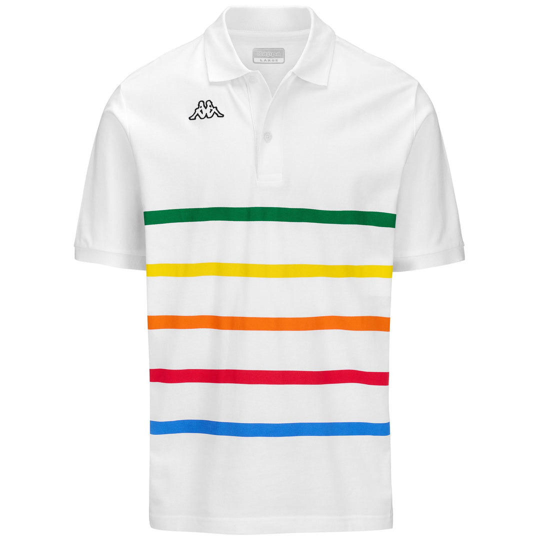 Polo Shirts Man LOGO FEYSTRIPE Polo WHITE - GREEN - YELLOW - ORANGE - RED - BLUE NEBULAS Photo (jpg Rgb)			