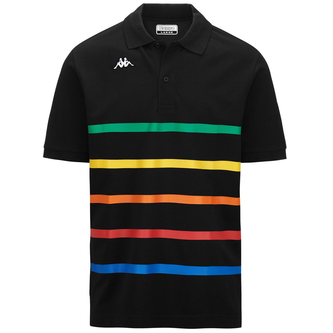 Polo Shirts Man LOGO FEYSTRIPE Polo BLACK - GREEN - YELLOW - ORANGE - RED - BLUE NEBULAS Photo (jpg Rgb)			