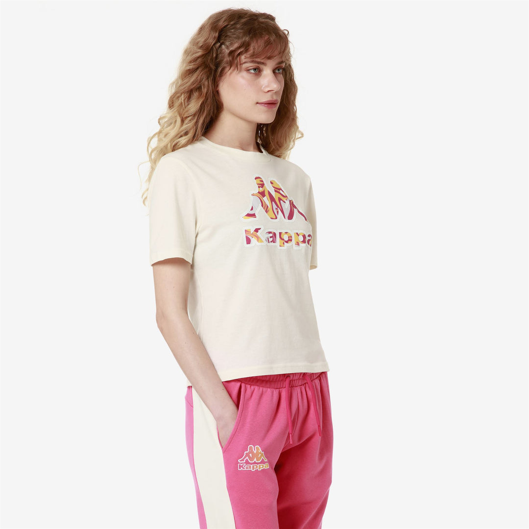 T-ShirtsTop Woman LOGO FIORA T-Shirt PINK FANDANGO Dressed Front Double		