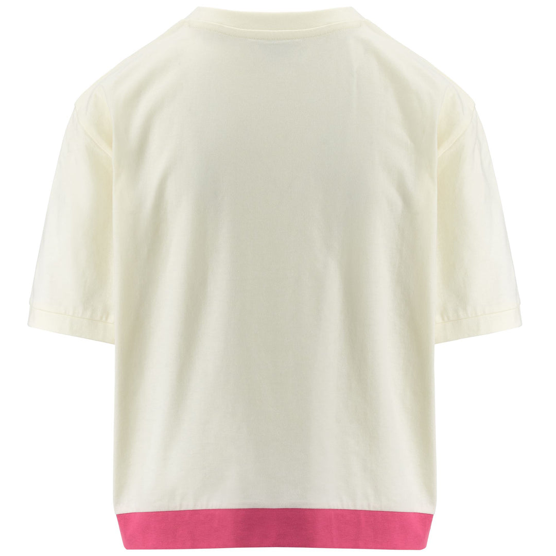 T-ShirtsTop Woman LOGO FLUSSA T-Shirt WHITE WHISPER - PINK FANDANGO Dressed Side (jpg Rgb)		