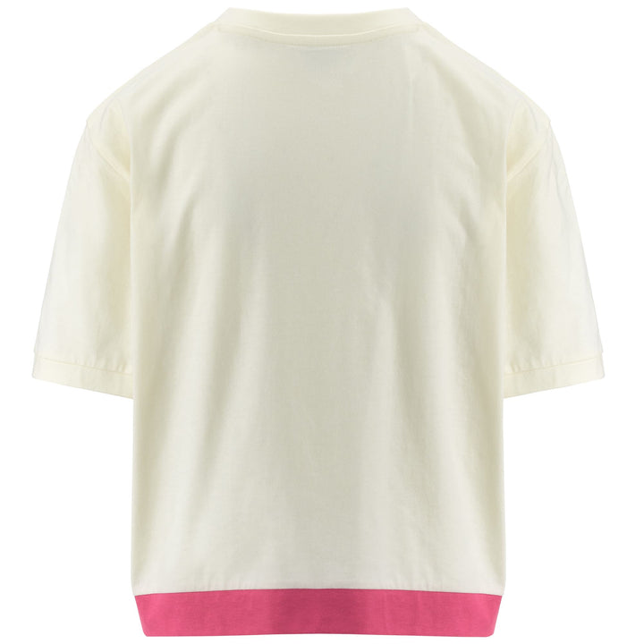T-ShirtsTop Woman LOGO FLUSSA T-Shirt WHITE WHISPER - PINK FANDANGO Dressed Side (jpg Rgb)		