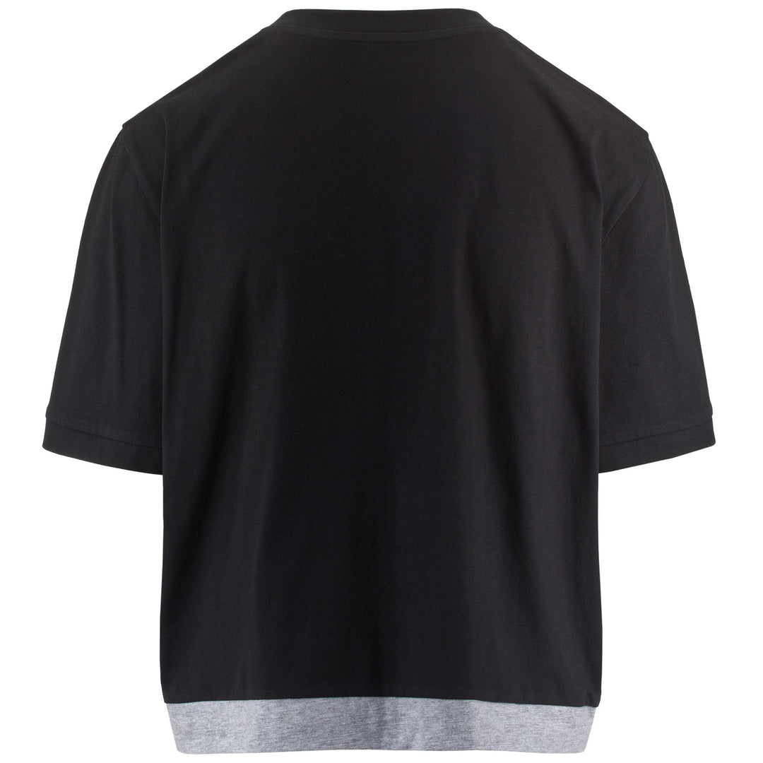 T-ShirtsTop Woman LOGO FLUSSA T-Shirt BLACK - GREY MD MEL Dressed Side (jpg Rgb)		