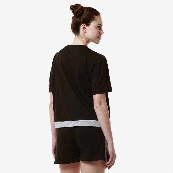 T-ShirtsTop Woman LOGO FLUSSA T-Shirt BLACK - GREY MD MEL Detail Double				