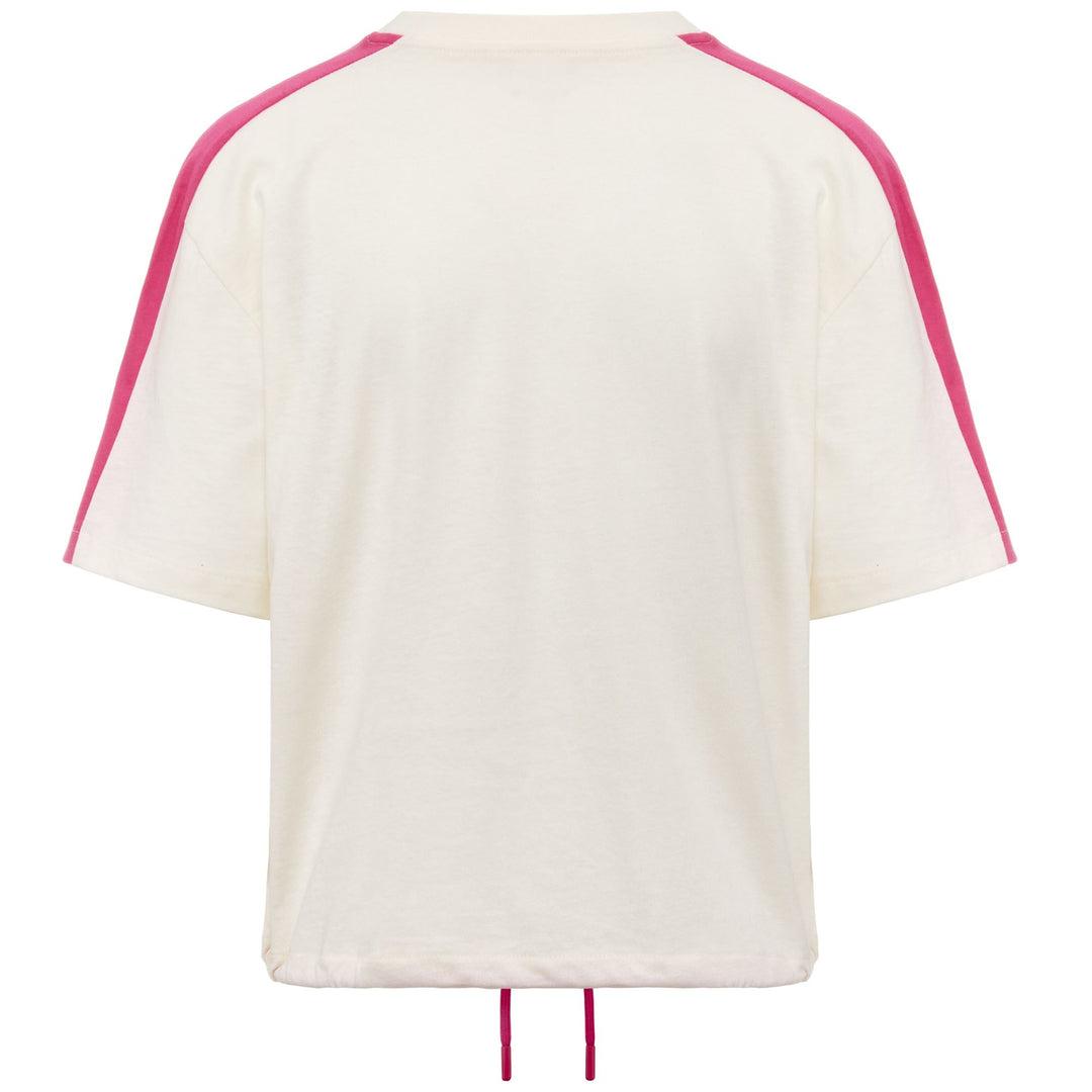 T-ShirtsTop Woman LOGO FLECA T-Shirt WHITE WHISPER - PINK FANDANGO Dressed Side (jpg Rgb)		