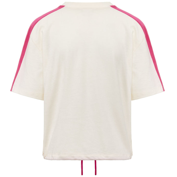 T-ShirtsTop Woman LOGO FLECA T-Shirt WHITE WHISPER - PINK FANDANGO Dressed Side (jpg Rgb)		